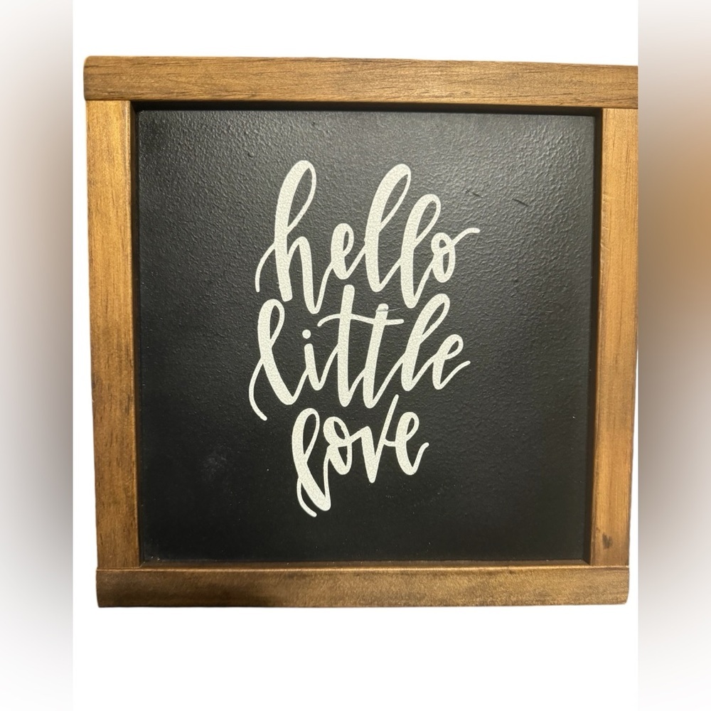 Kids room wooden sign Hello Little Love